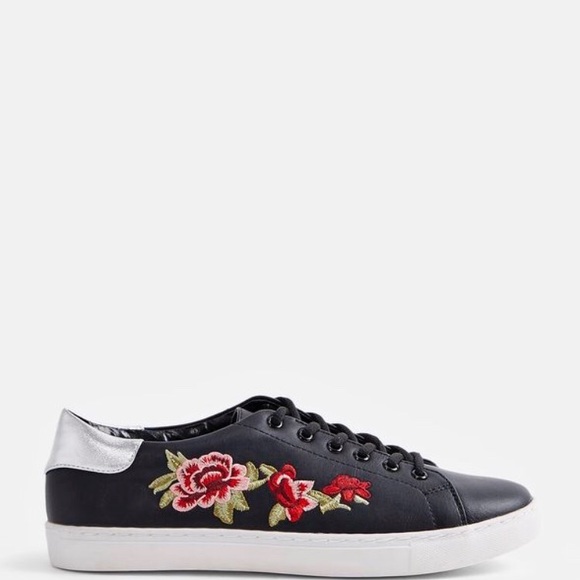❣️SALE NWB! Embroidered Vegan Leather Sneakers - Picture 2 of 6